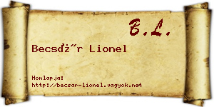 Becsár Lionel névjegykártya