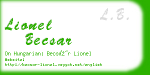 lionel becsar business card